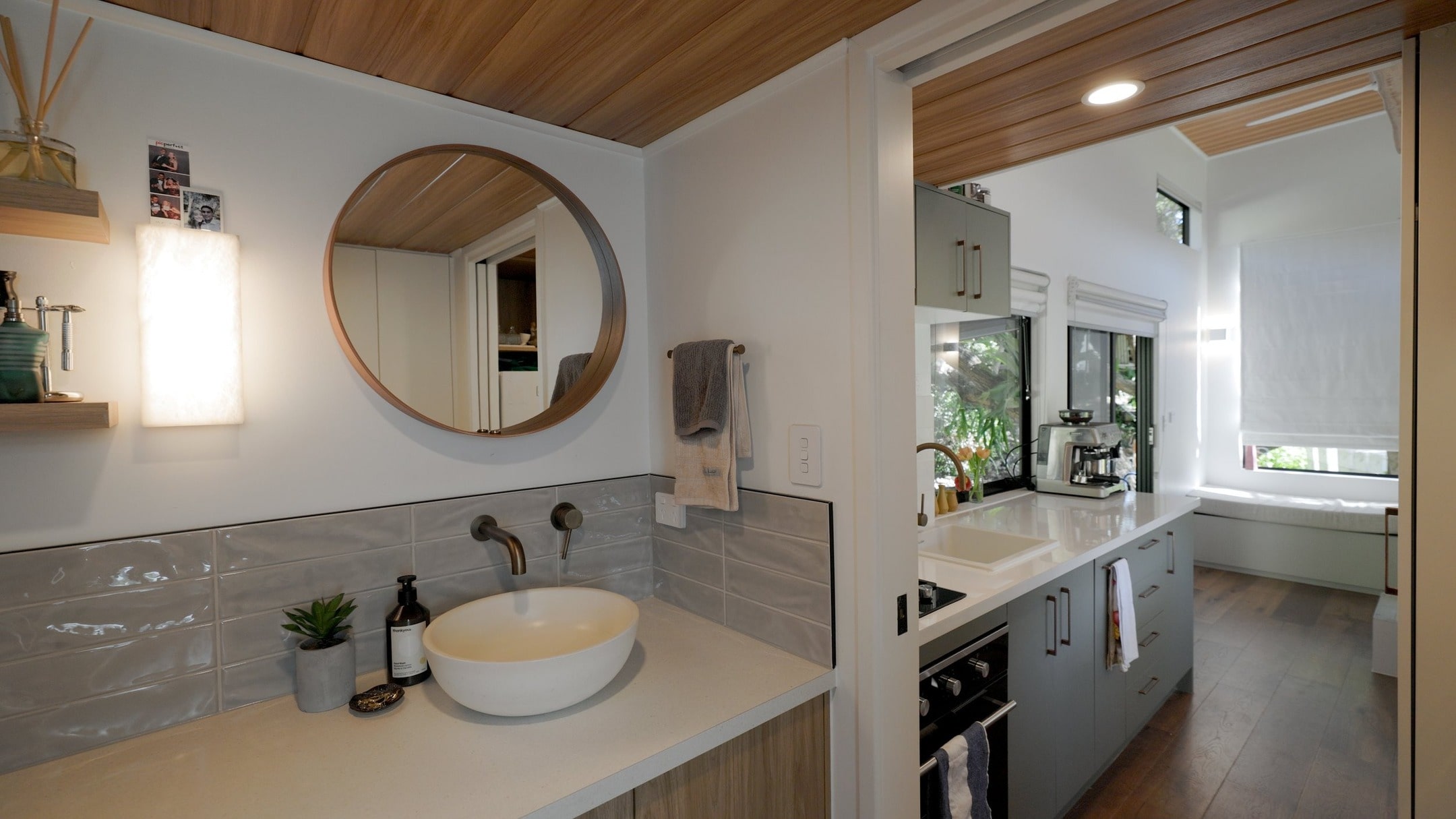 Modern tiny house design with panoramic windows