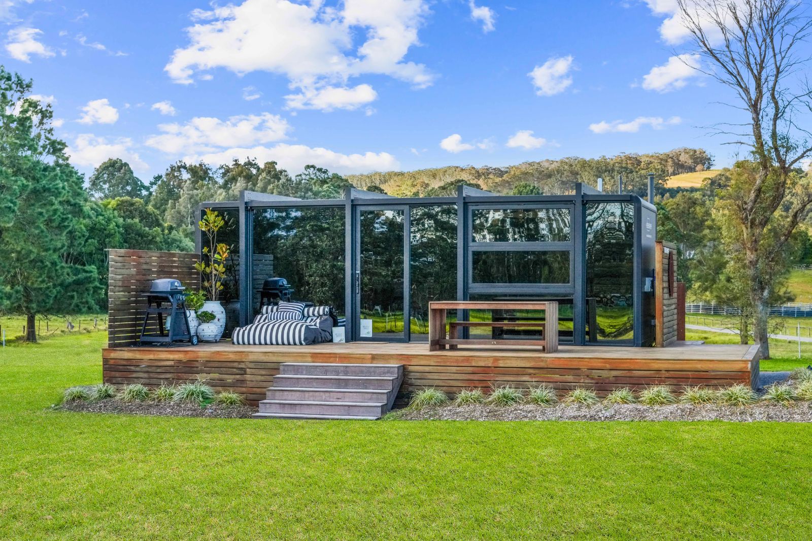 Beautiful tiny home interior with natural light and greenery